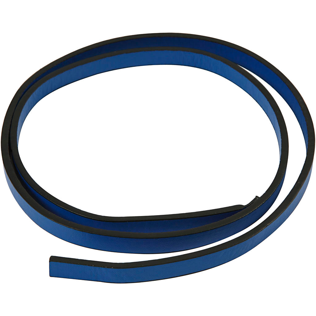 Faux Leather Belt, W: 10 mm, thickness 3 mm, blue, 1 m