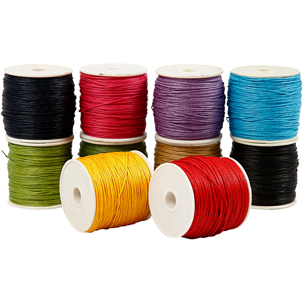Cotton Cord, thickness 1 mm, bold colours, 10x50 m