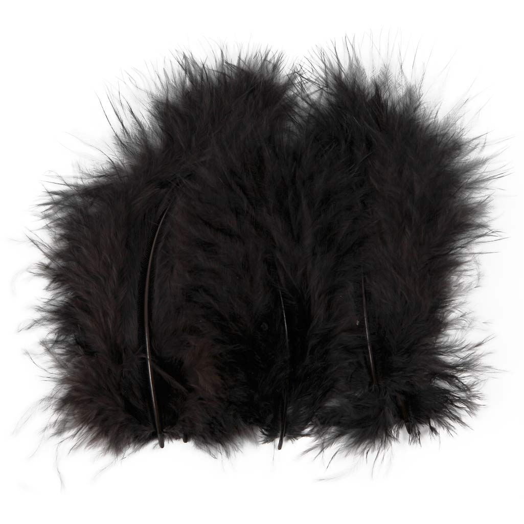 Down, size 5-12 cm, black, 15 pc