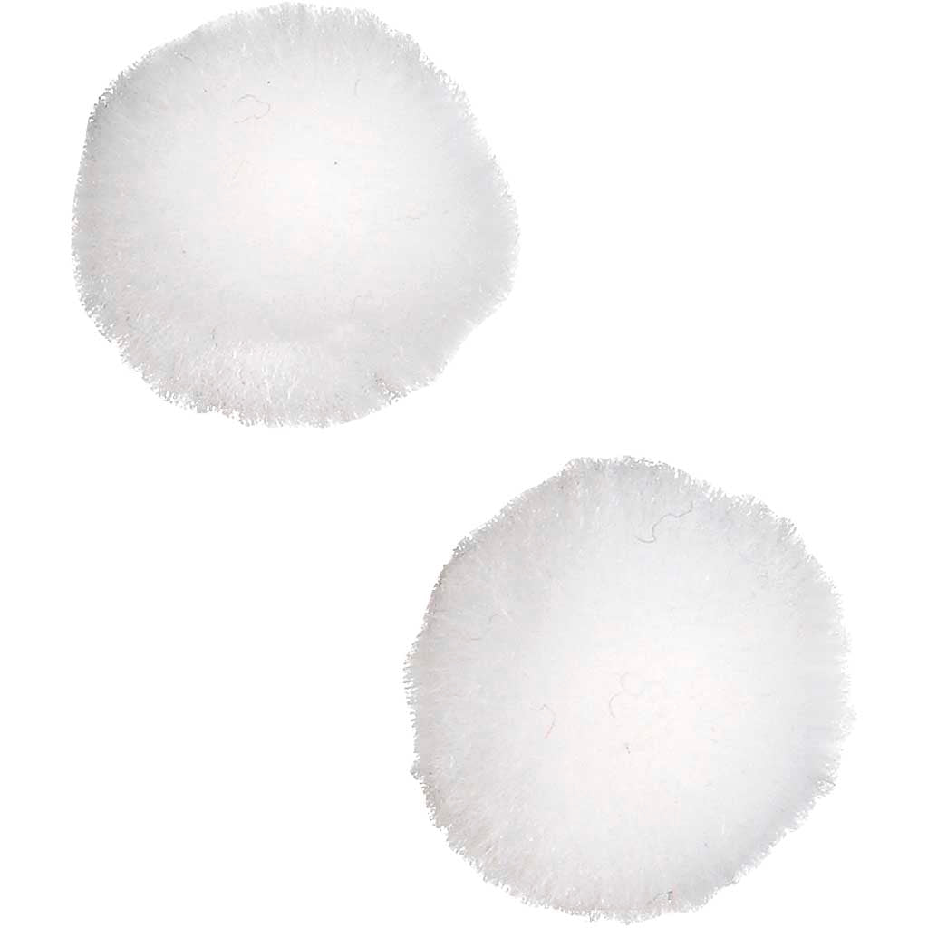 Pompoms, dia. 20 mm, white, 100 pc
