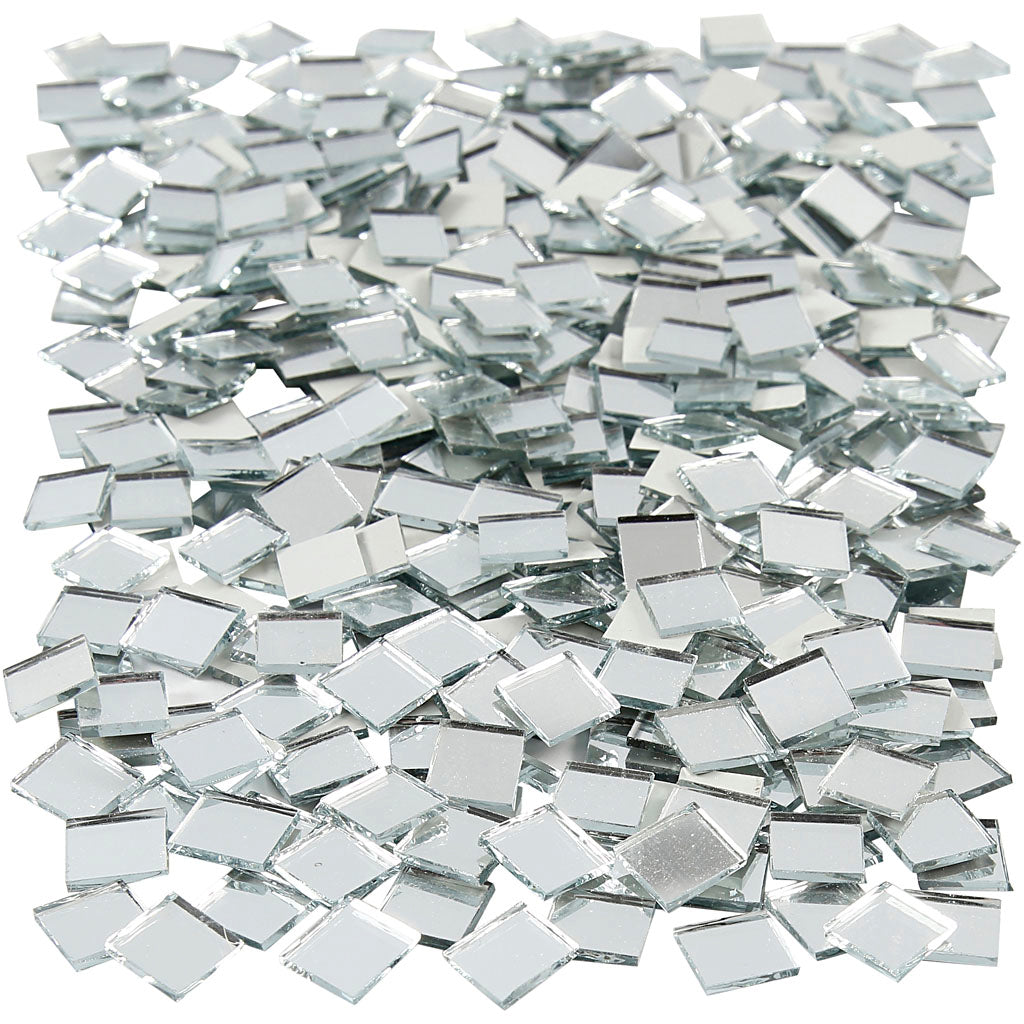 Mirror Mosaic Tiles, size 10x10 mm, thickness 2 mm, 500 pc