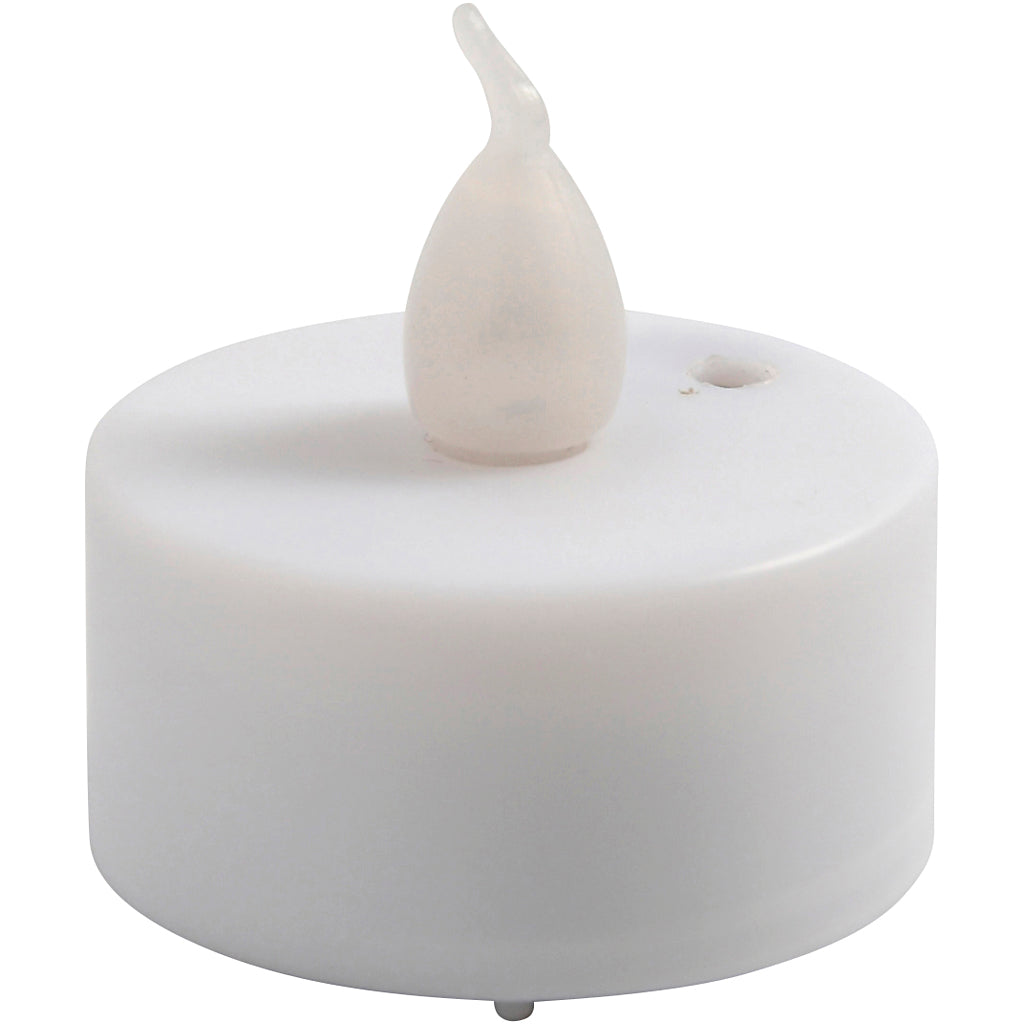 LED Tea Light Candles, H: 35 mm, dia. 38 mm, 6 pc