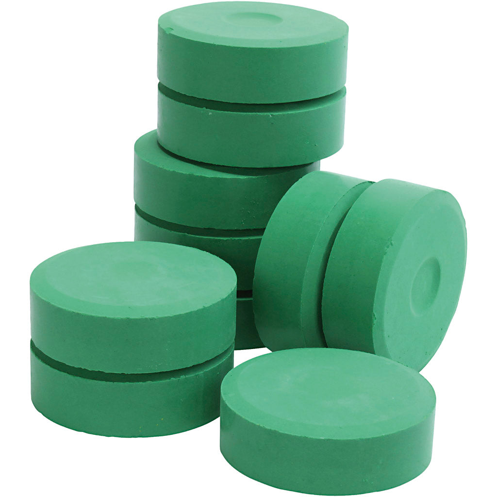 Watercolour, green, H: 19 mm, D 57 mm, 10 pc
