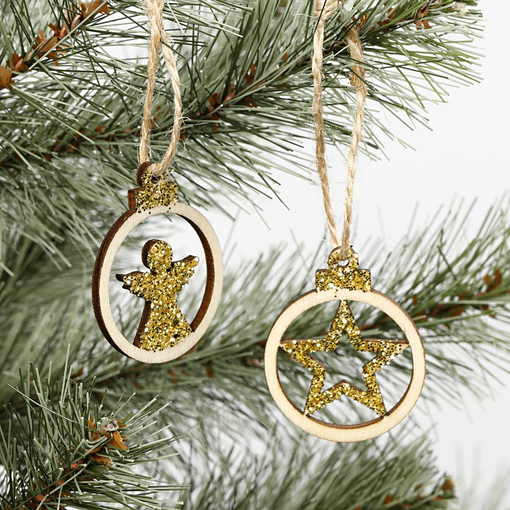 Hanging Christmas Ornament, dia. 3 cm, thickness 2,7 mm, 24 pc