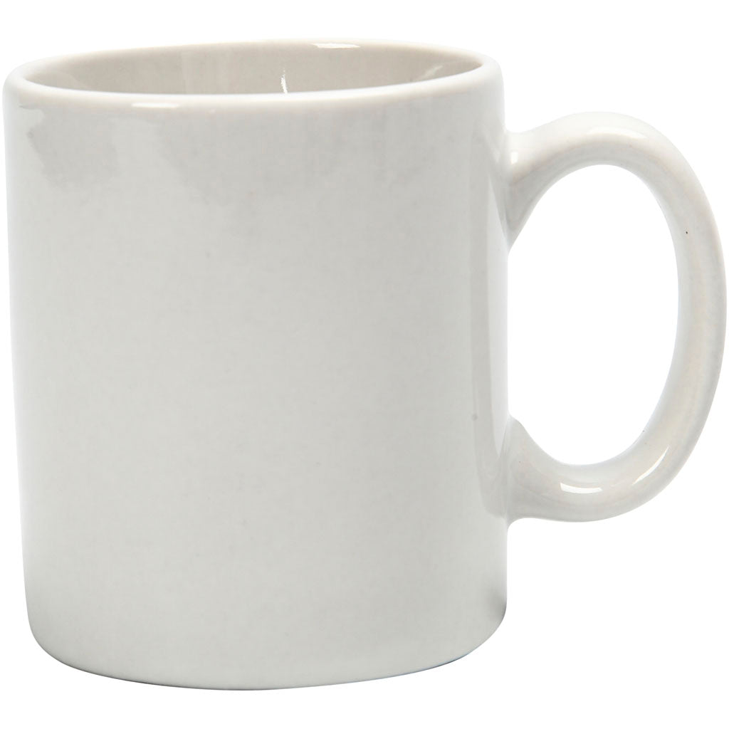 Mugs, H: 7 cm, dia. 6 cm, white, 1pc/ 1 pc