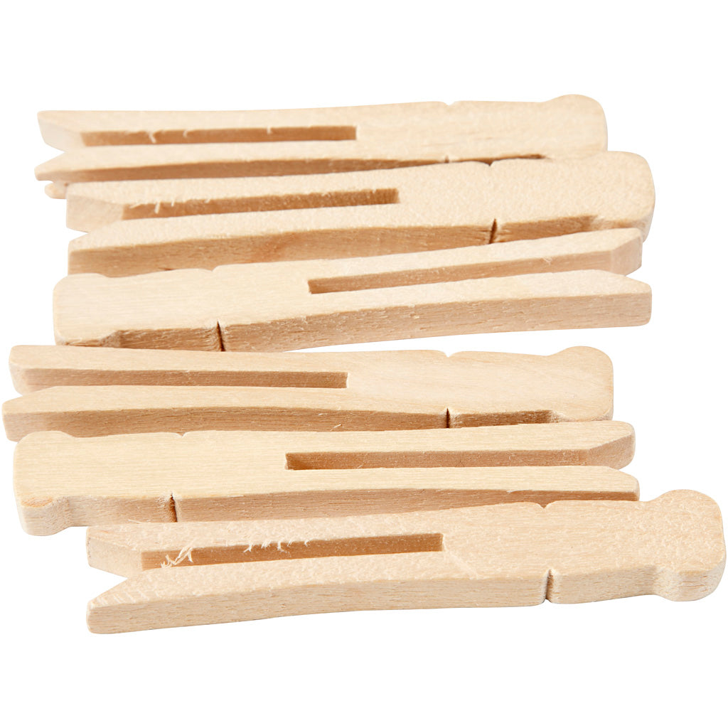 Clothes pegs, L: 9,5 cm, W: 1,4 cm, 100 pc