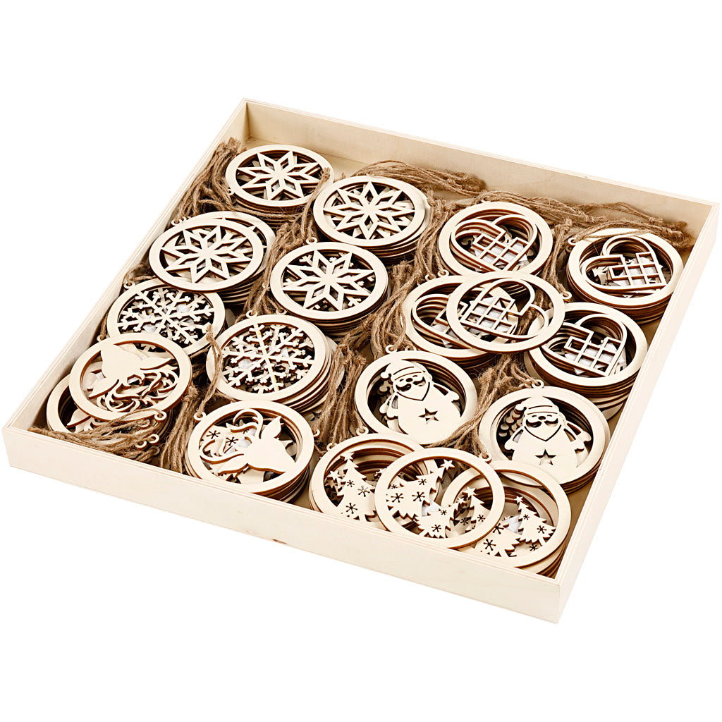 Christmas ornaments, dia. 8 cm, thickness 0,3 cm, 144 pc