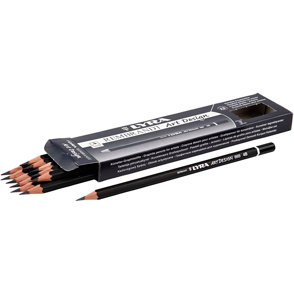 Art Design Drawing Pencils, dia. 6,9 mm, 4B, lead 1,8 mm, 12 pc