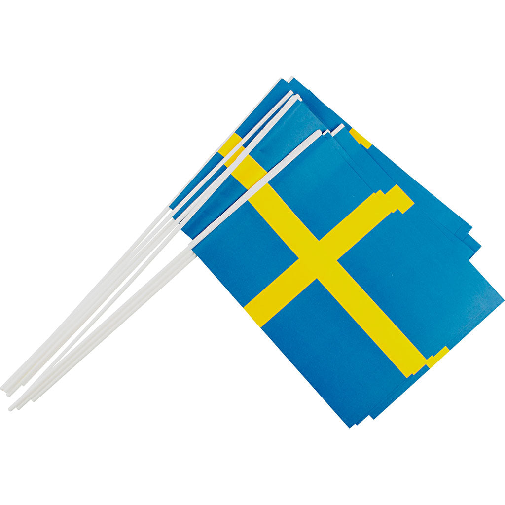 Waving Flags, size 20x25 cm, 10 pc, Sweden