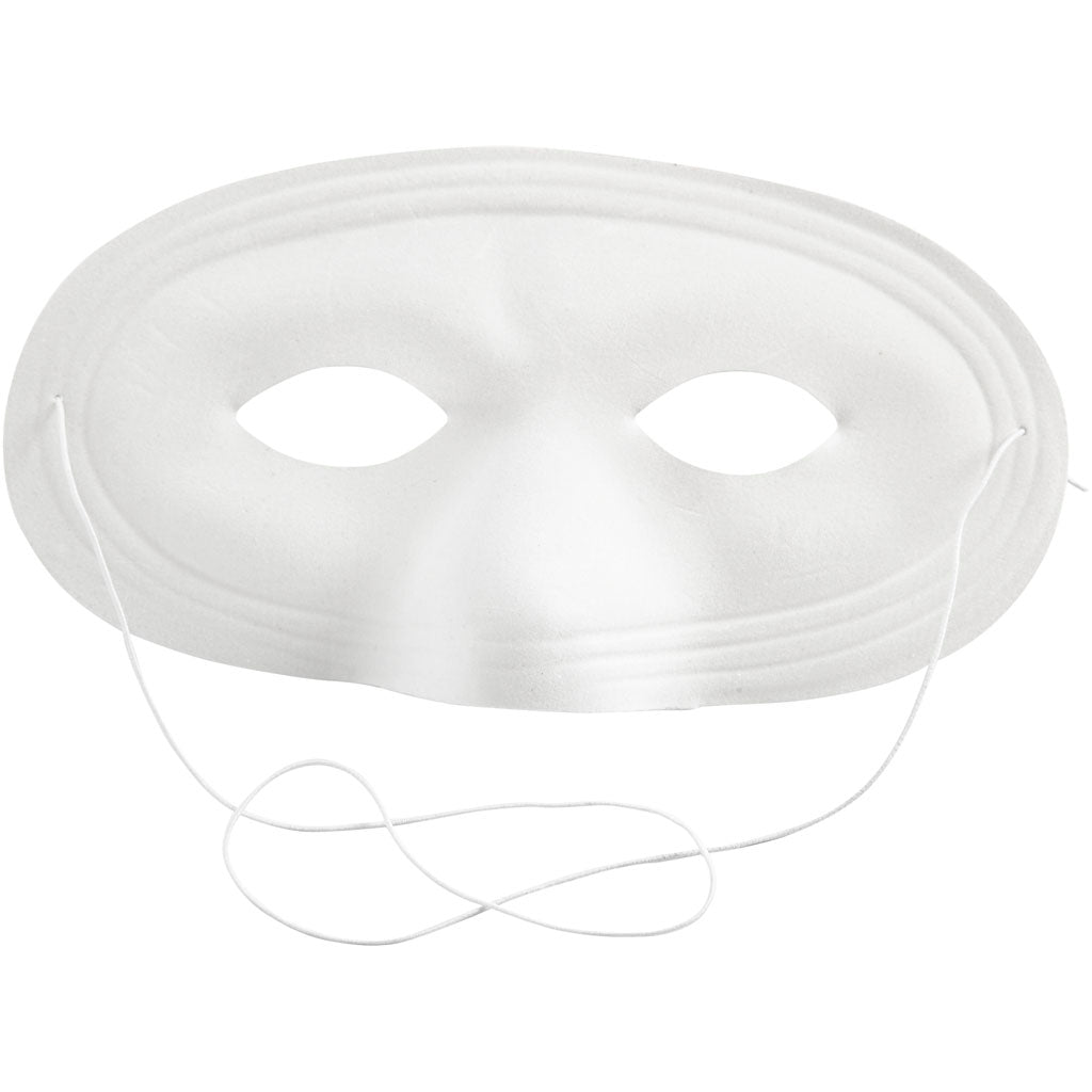 Half Face Masks, H: 10 cm, W: 17,5 cm, white