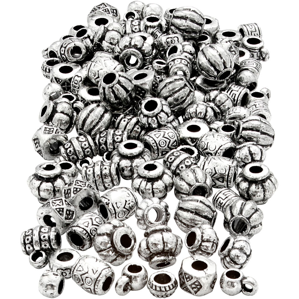 Bead Mix, size 7-11 mm, hole size 3 mm, ca. 400 pc, 200 g