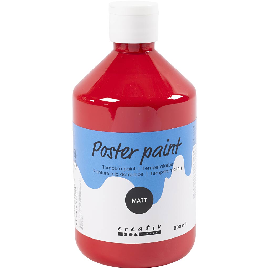 Poster paint Matte, dark red, 500 ml/ 1 bottle