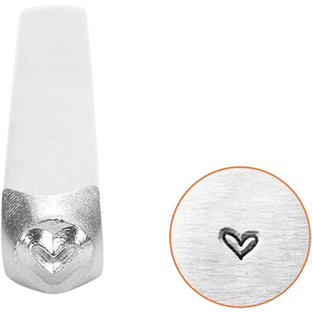 Embossing Stamp, Heart, L: 65 mm, size 3 mm