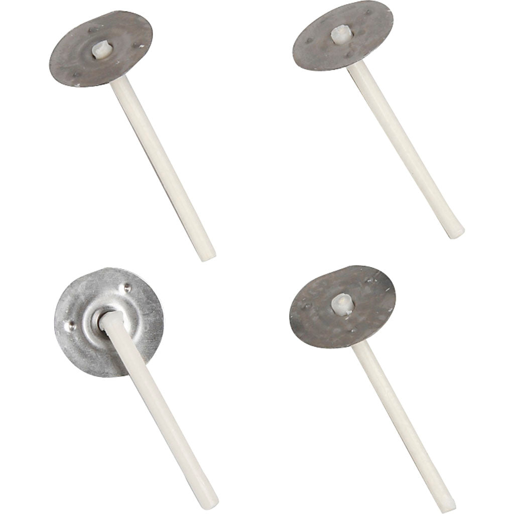 Wicks for Candles in Containers, Suitable for containers with a diameter of 20–65 mm, L: 3,5 cm, thickness 2 mm, 100 pc