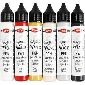 Candle Pen, standard colours, 6x28 ml