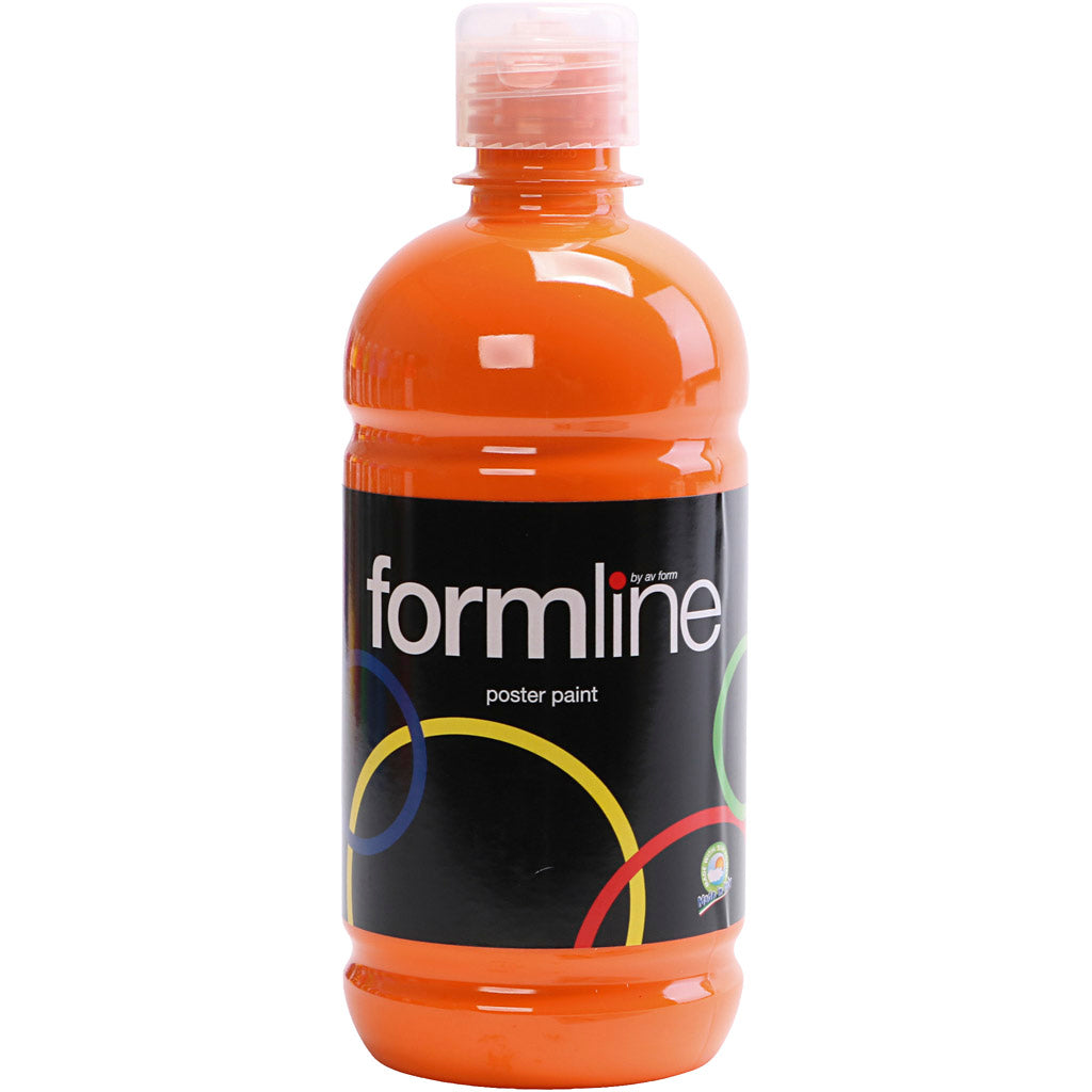 Poster paint Matte, orange, 500 ml/ 1 bottle