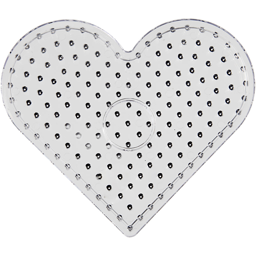 Peg Board, heart, size 17,5x17,5 cm, JUMBO, clear