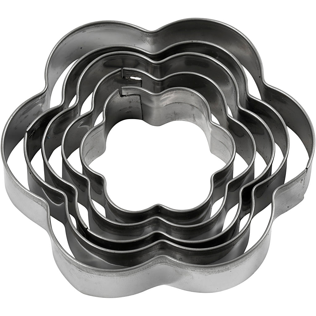 Cookie Cutters, flower, size 8 cm, 5 pc