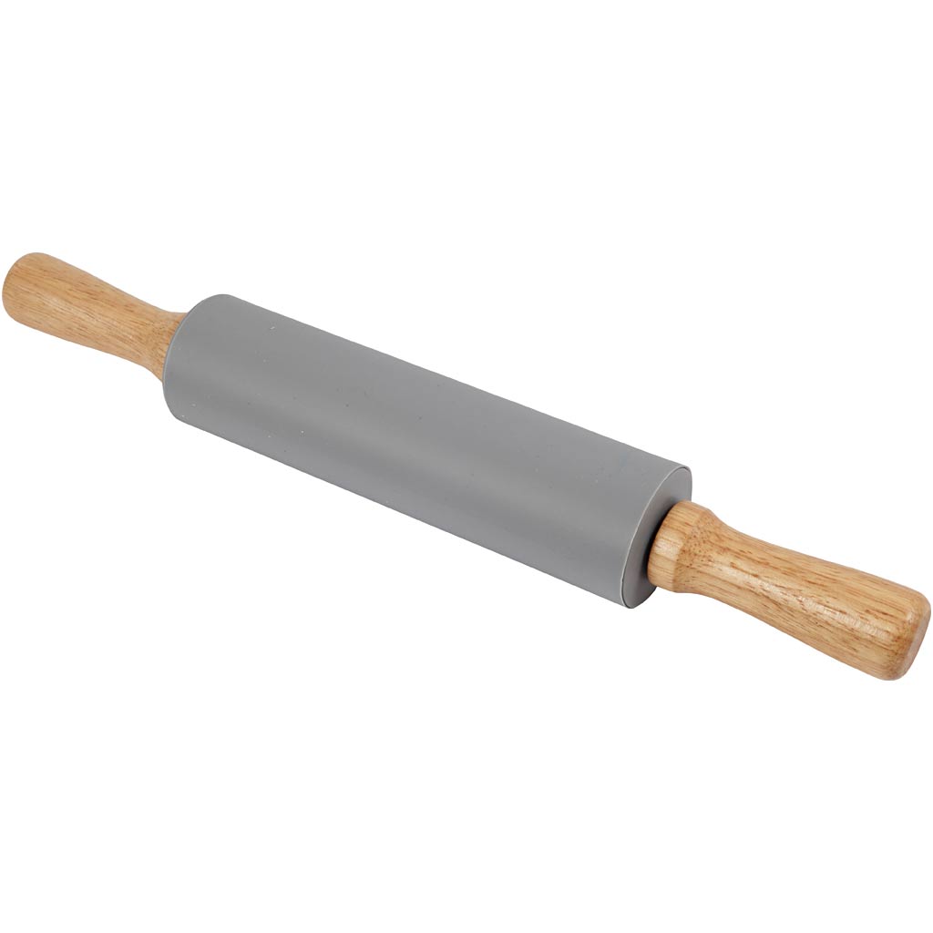 Rolling pin, L: 38 cm, dia. 5,5 cm, grey