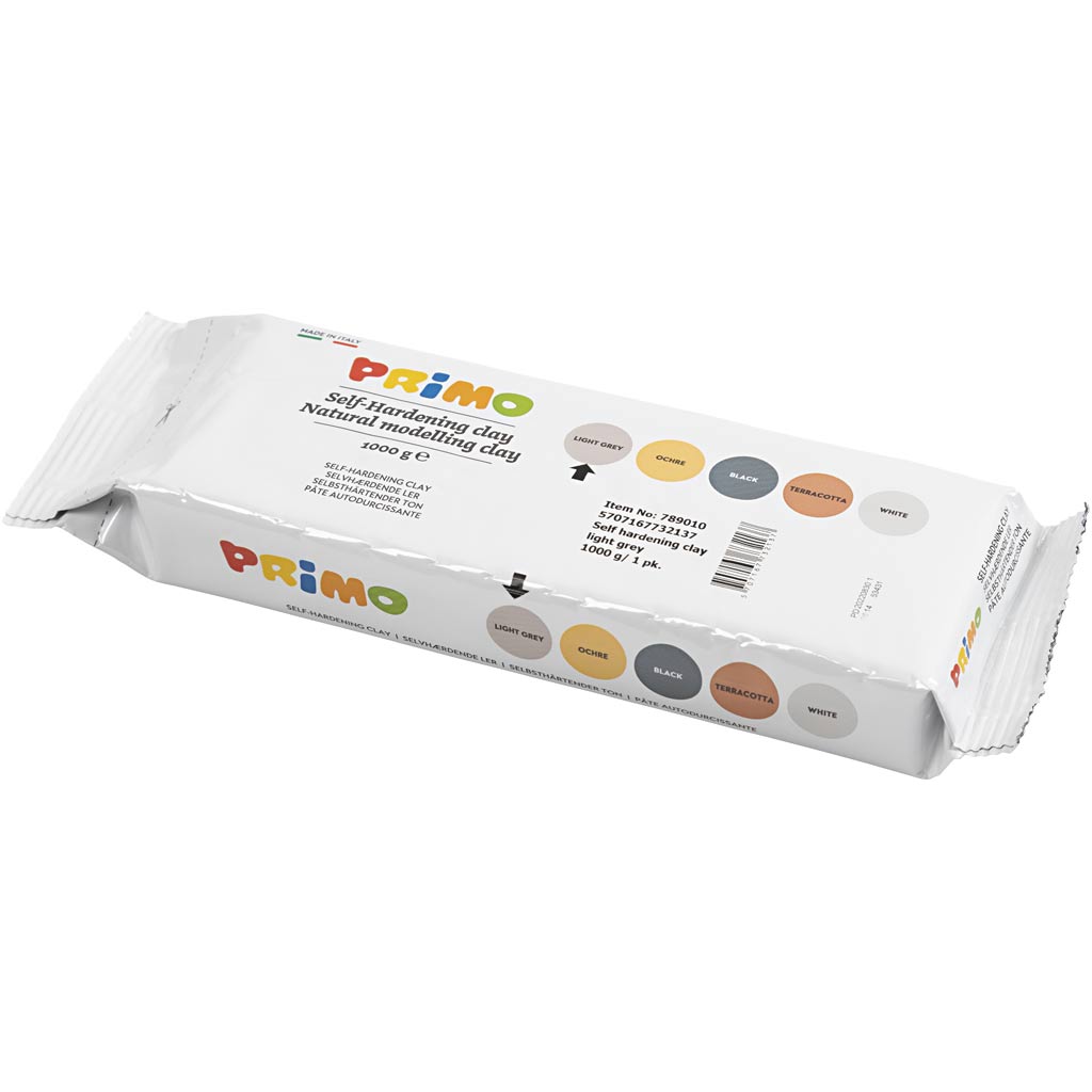 Self-Hardening Clay, light grey, 12x1000 g
