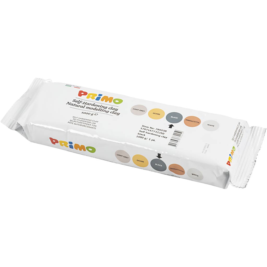 Self-Hardening Clay, black, 12x1000 g