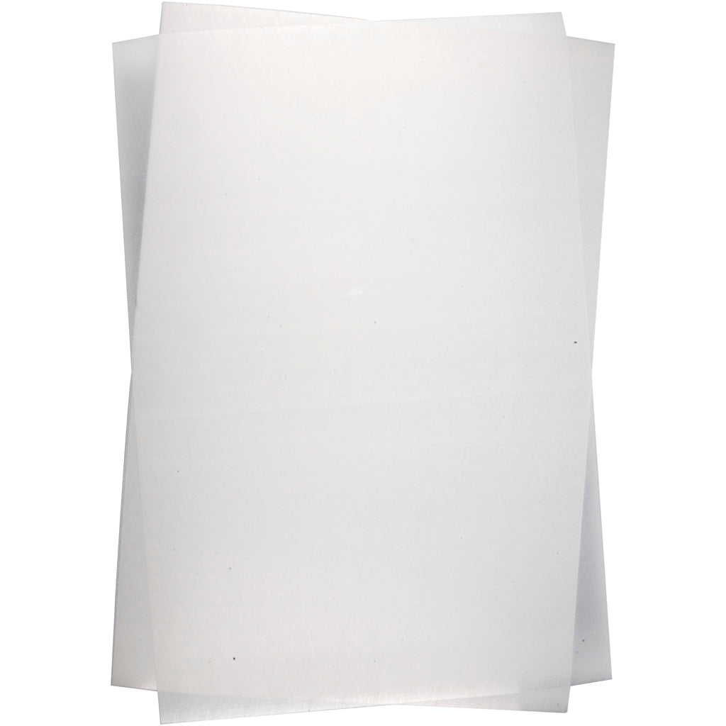 Shrink Plastic Sheets, sheet 20x30 cm, thickness 0,3 mm, matt white, 10 sheet