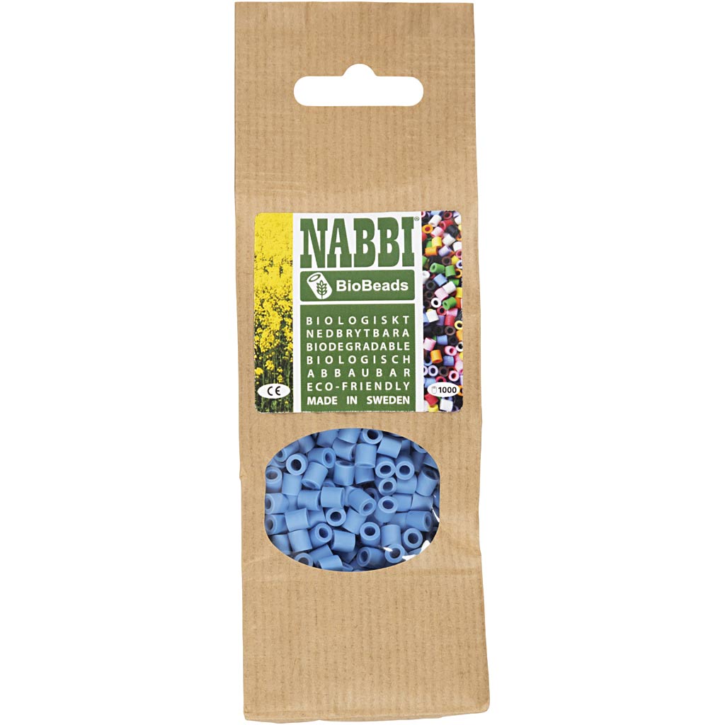 NABBI BioBeads, size 5x5 mm, hole size 2.5 mm, medium, blue, 1000 pc