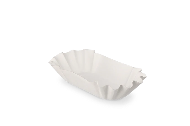 Cardboard Bowl scalloped 10x3x17 cm White (2.000 pcs)