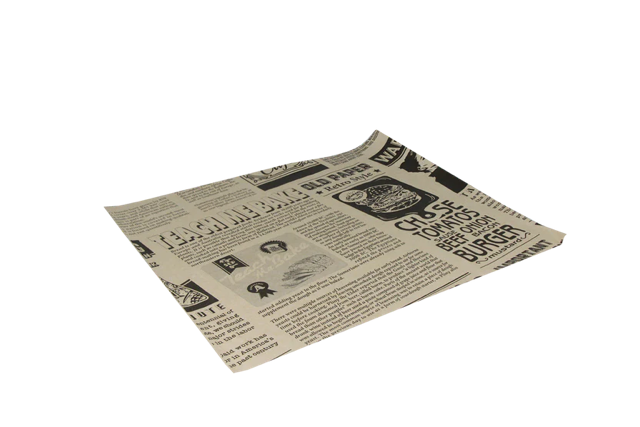Hamburger Wrapping paper greaseproof 33x30cm FSC®Mix newspaper Brown (2.000 pcs)