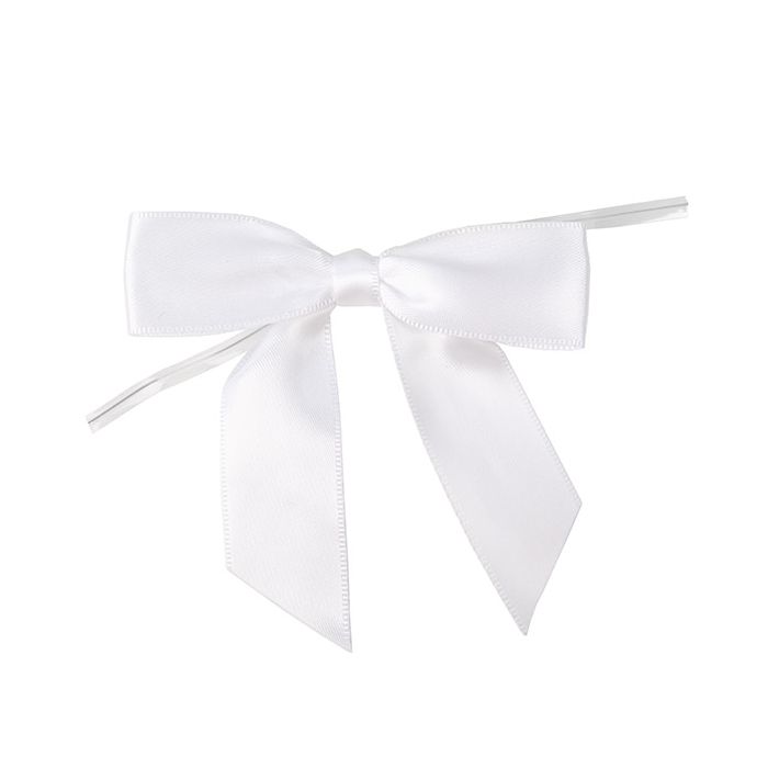 Bows Pre-tied 8,9 cm White