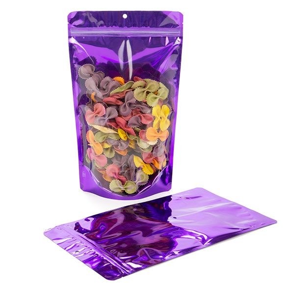 Stand Up Pouches Transparent/Violet 17.1x8.9x28.6cm | 340 grams
