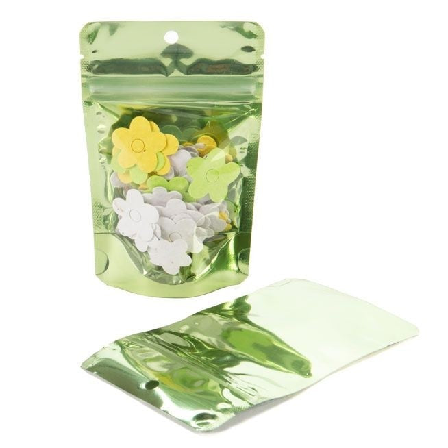 Stand Up Pouches Transparent/Green 10.2x6x15.2cm | 57 grams