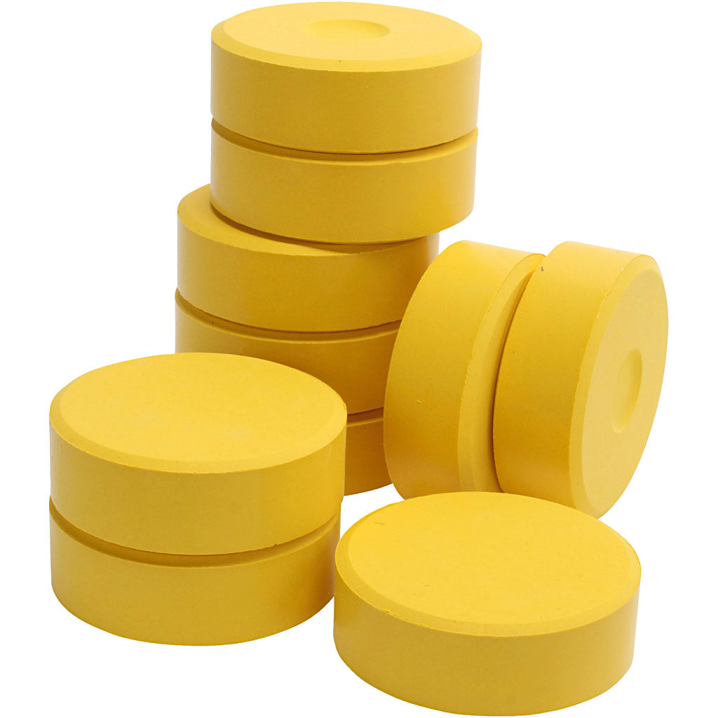 Watercolour, yellow, H: 19 mm, D 57 mm, 10 pc