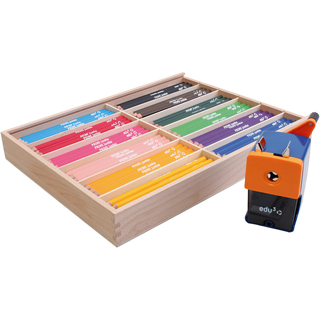 edu Jumbo Coloured Pencils, lead 6,25 mm, assorted colours, 12x12 pc