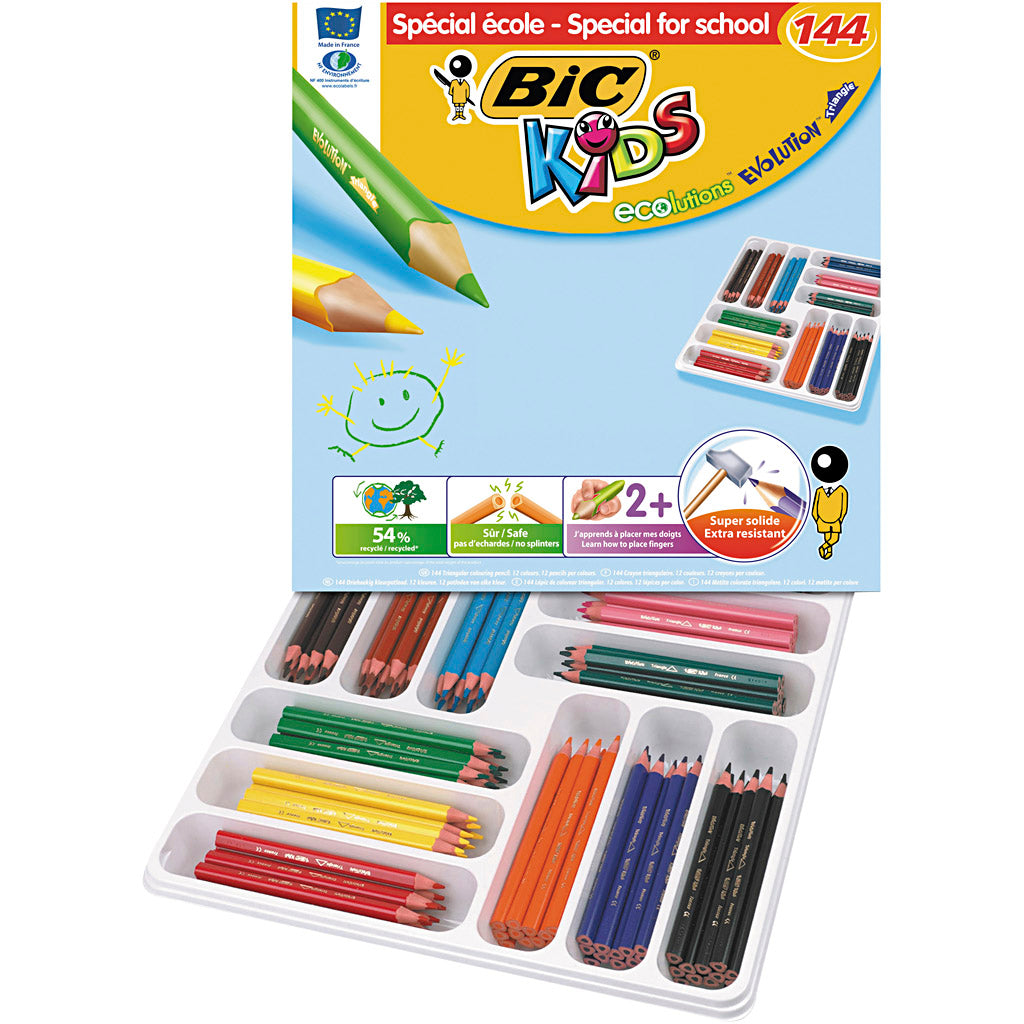 BIC Eco Evolution coloured pencil, lead 5 mm, assorted colours, 12 pc