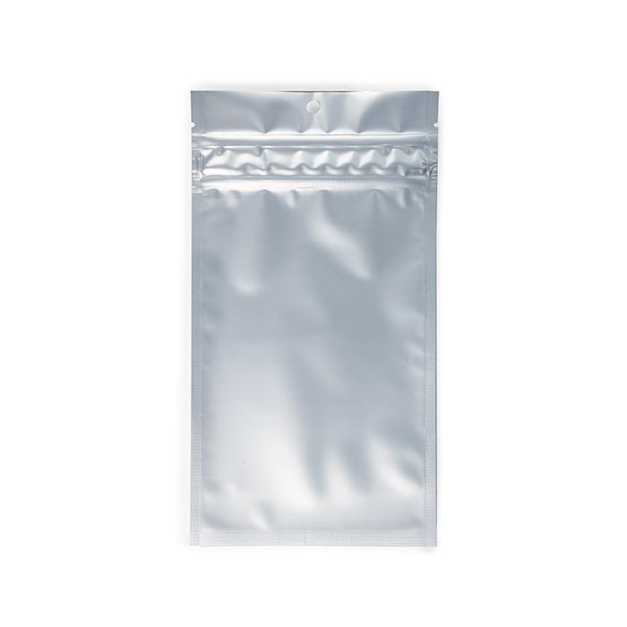 Grip Seal Bags w/ Child Resistant Zipper Matte Silver 10.2x16.5 cm