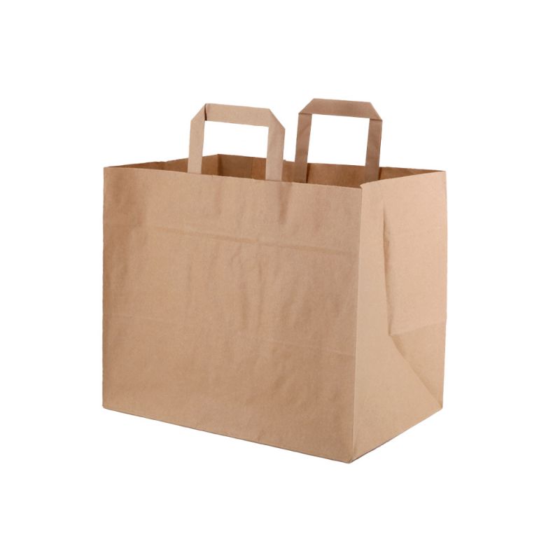 Recycled paper carrier bags 32 × 21 × 27 cm brown (250 pieces)