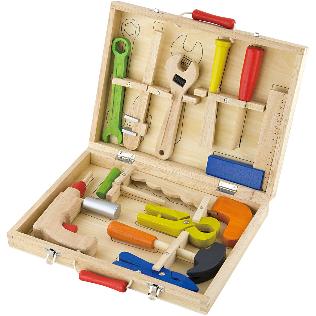 VIGA wooden toolbox, size 24x32 cm, 12 parts/ 1 set