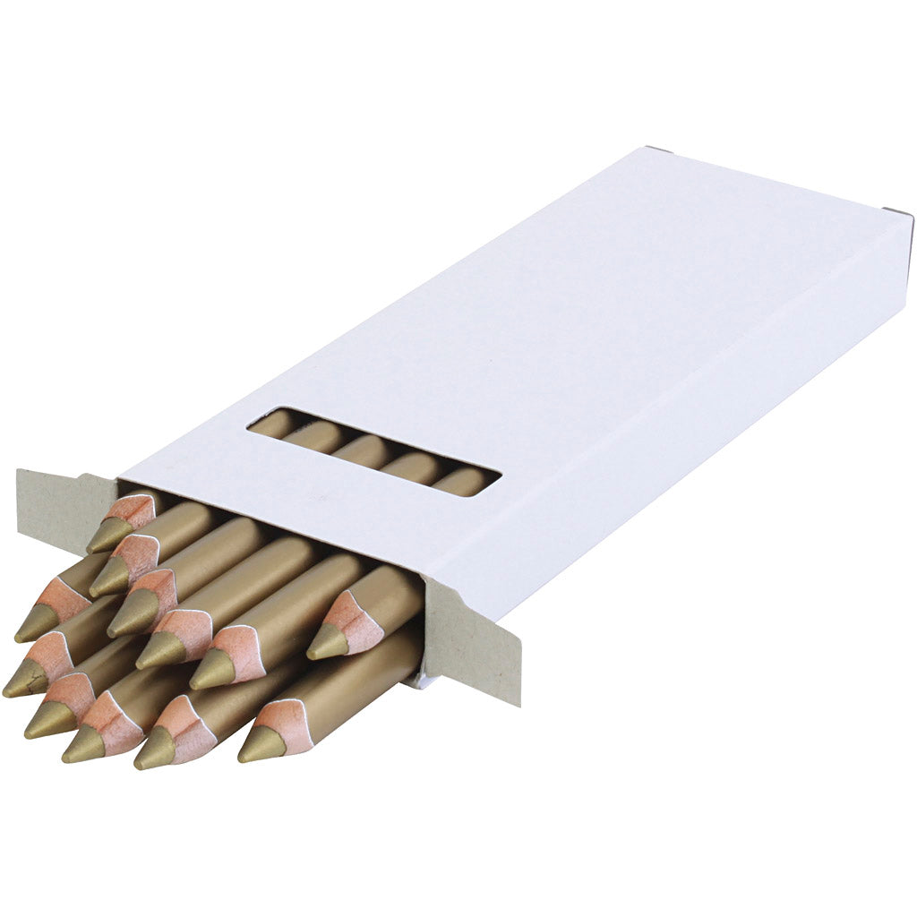 edu Jumbo Coloured Pencils, thickness 10 mm, lead 6,25 mm, gold, 12 pc