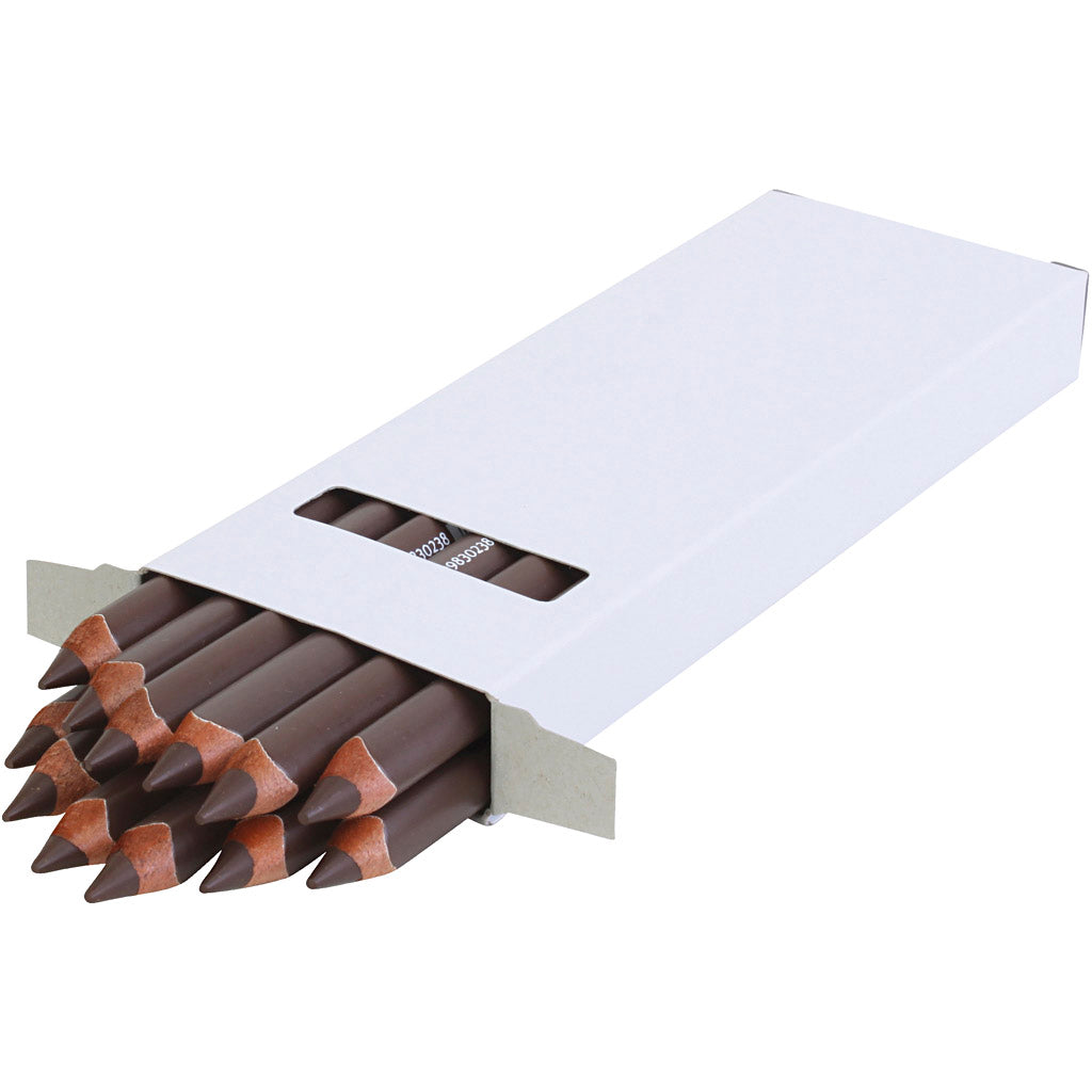 edu Jumbo Coloured Pencils, thickness 10 mm, lead 6,25 mm, dark brown, 12 pc
