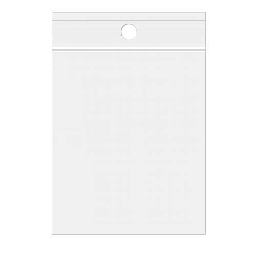 Grip Seal Bags with Hang hole 10x12.5cm Crystal Clear PP 50 micron