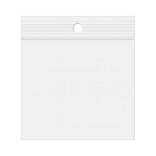 Grip Seal Bags with Hang hole 10x10cm Crystal Clear PP 100 micron