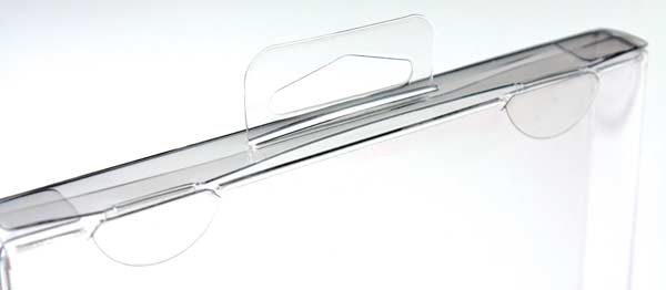 Plastic Gift Boxes 13.7x2.5x18.7cm Crystal Clear with Hanger in middle