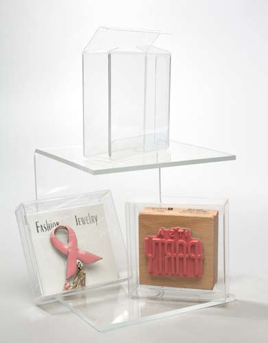 Plastic Gift Boxes 10.5x1.6x10.4cm Crystal Clear