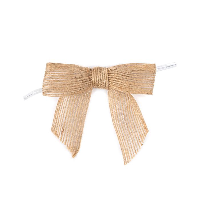 Bows Pre-tied Natural Jute 8,9 cm