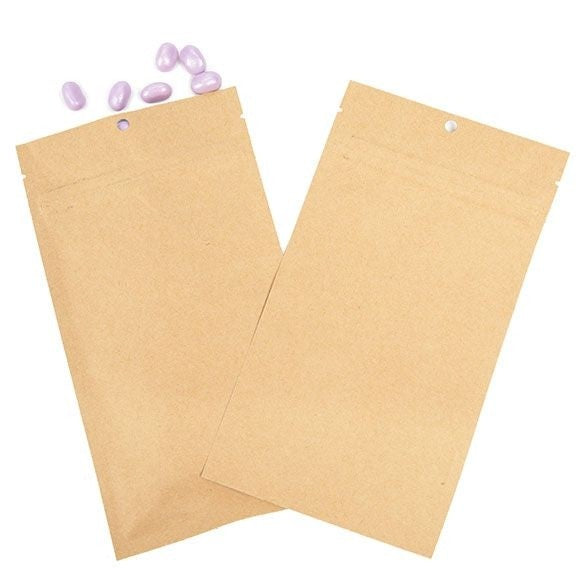 Kraft Hanging Barrier Bags 10.2 x 16.5 cm w/Tear Notches