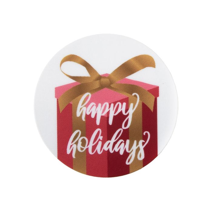 Stickers Round Round Red/White with White Tekst 3,8 cm (1 Sheet)