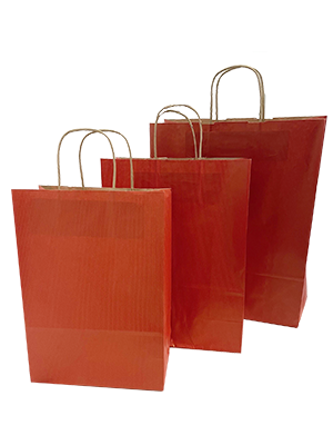 Paper Carrier Bags dark Red 26+12x35cm Kraft 90 grams