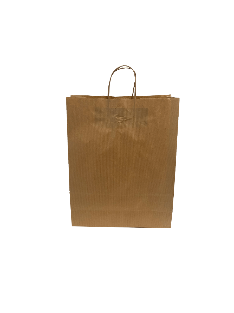 Paper Carrier Bags Brown 32x12x41cm Kraft 100 grams with twisted handles