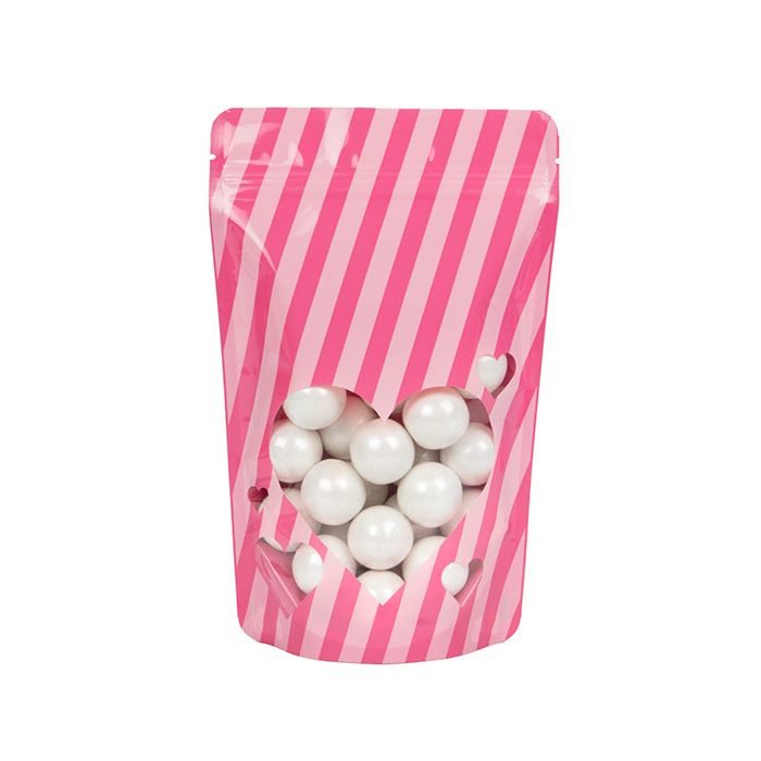 Stand Up Pouches Pink w/ harts window 13x7,9x20,6cm